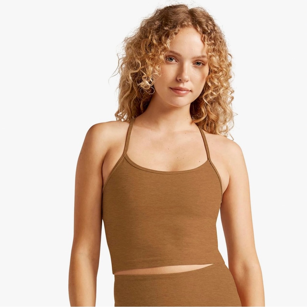 Beyond Yoga Caramel Brown Strappy Crop Top